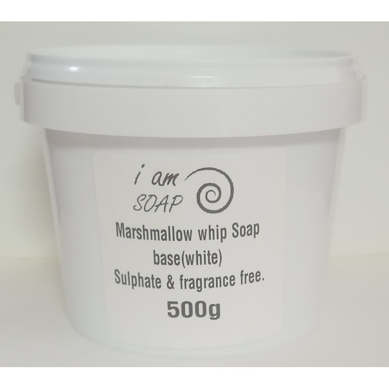 500g  Marshmallow whipped soap base (white), Sulphate & fragrance free.