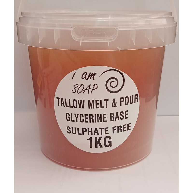 1 kg Glycerine Soap Base With Grass-Fed Tallow. Sulphate  & Ethanol free