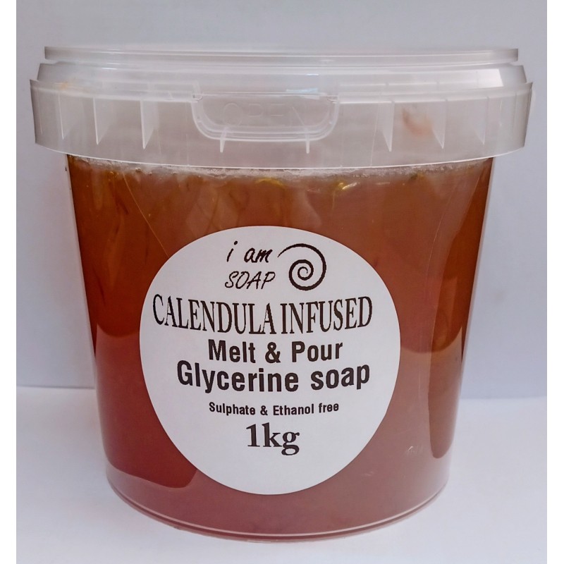 1 kg Calendula infused Melt & Pour Glycerine soap, Sulphate & Ethanol freefree!